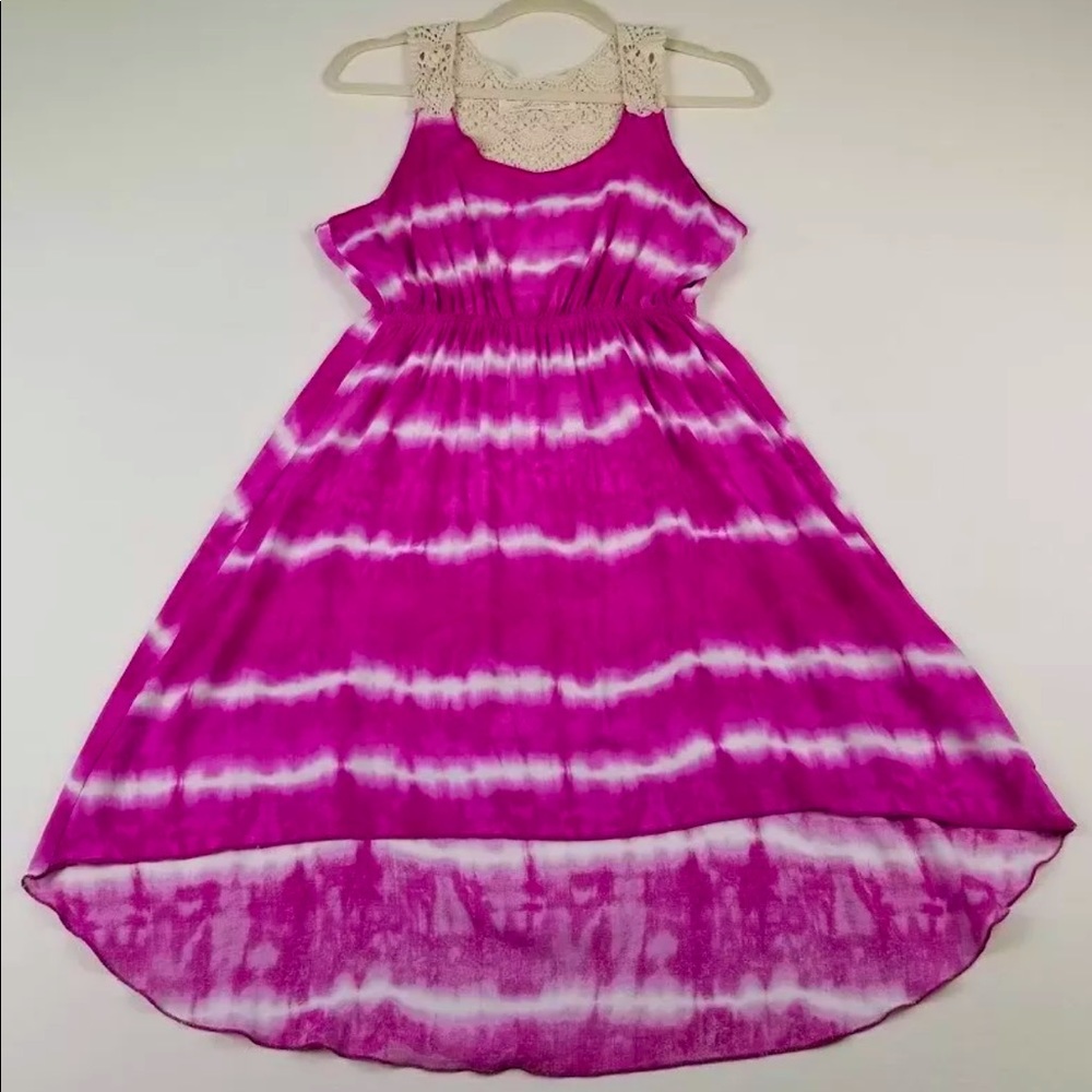Vintage Havana Hi-low Tank Dress Women’s S Small Tie Dye Scoopneck Crochet 💜💗